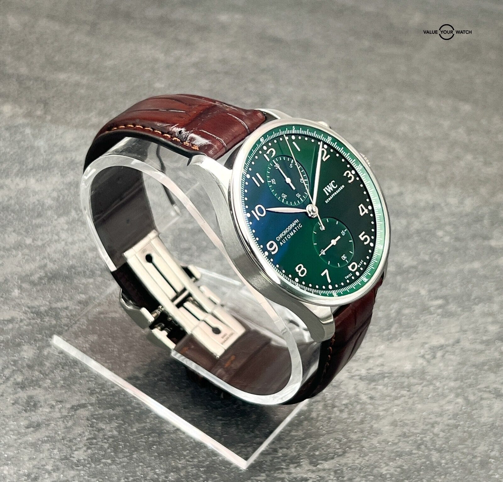 IWC Portugieser Automatic Chronograph Green Dial Men's Watch - IW371615 - Image 12