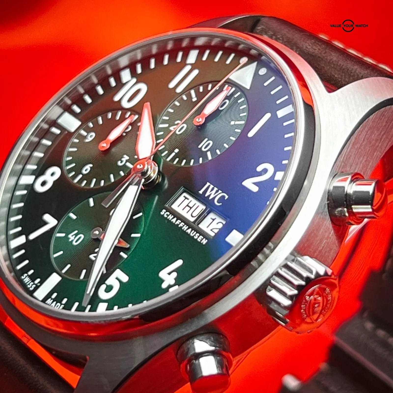 IWC Pilot's Watch Green Dial Chronograph Automatic Men's Watch - IW388103 - Image 5