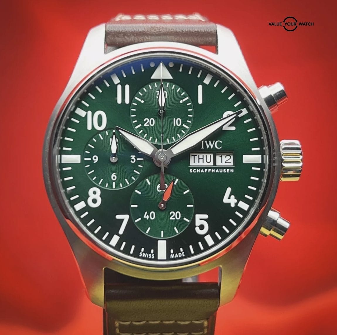 IWC Pilot's Watch Green Dial Chronograph Automatic Men's Watch - IW388103 - Image 6