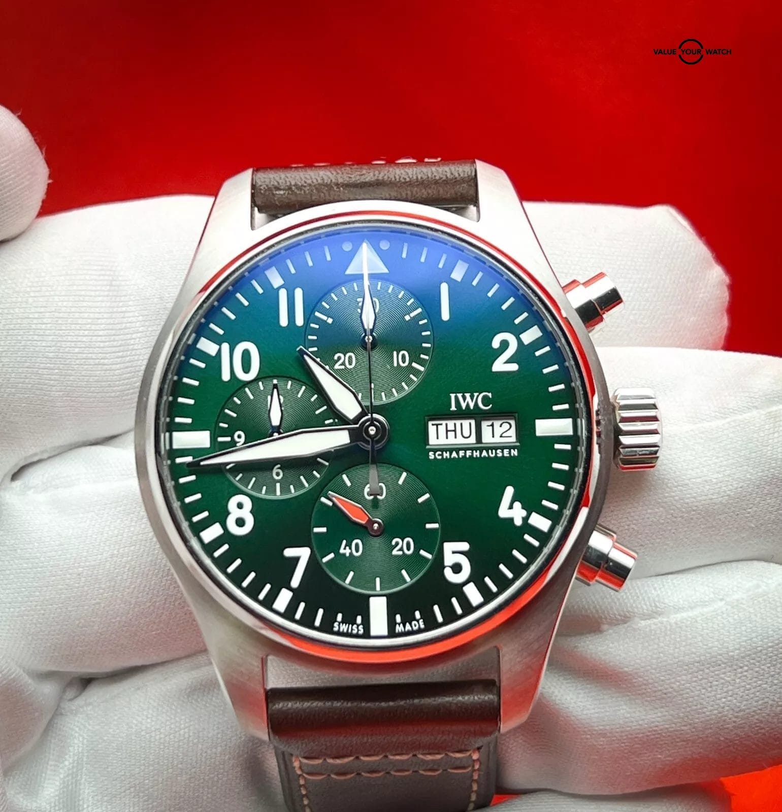 IWC Pilot's Watch Green Dial Chronograph Automatic Men's Watch - IW388103 - Image 7