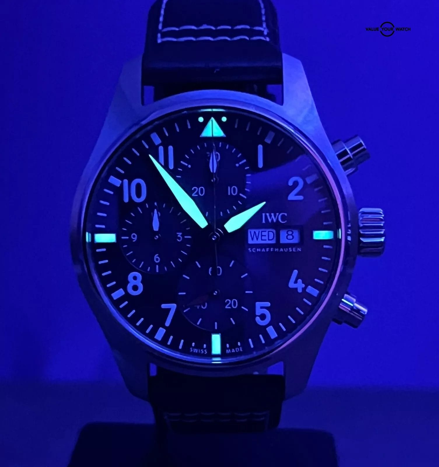 IWC Pilot's Blue Dial Chronograph Men's Watch Box and Papers - IW388101 - Image 4