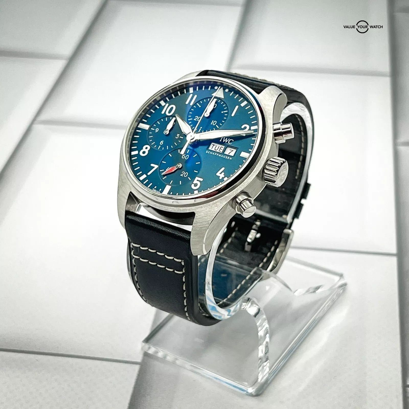 IWC Pilot's Blue Dial Chronograph Men's Watch Box and Papers - IW388101 - Image 6