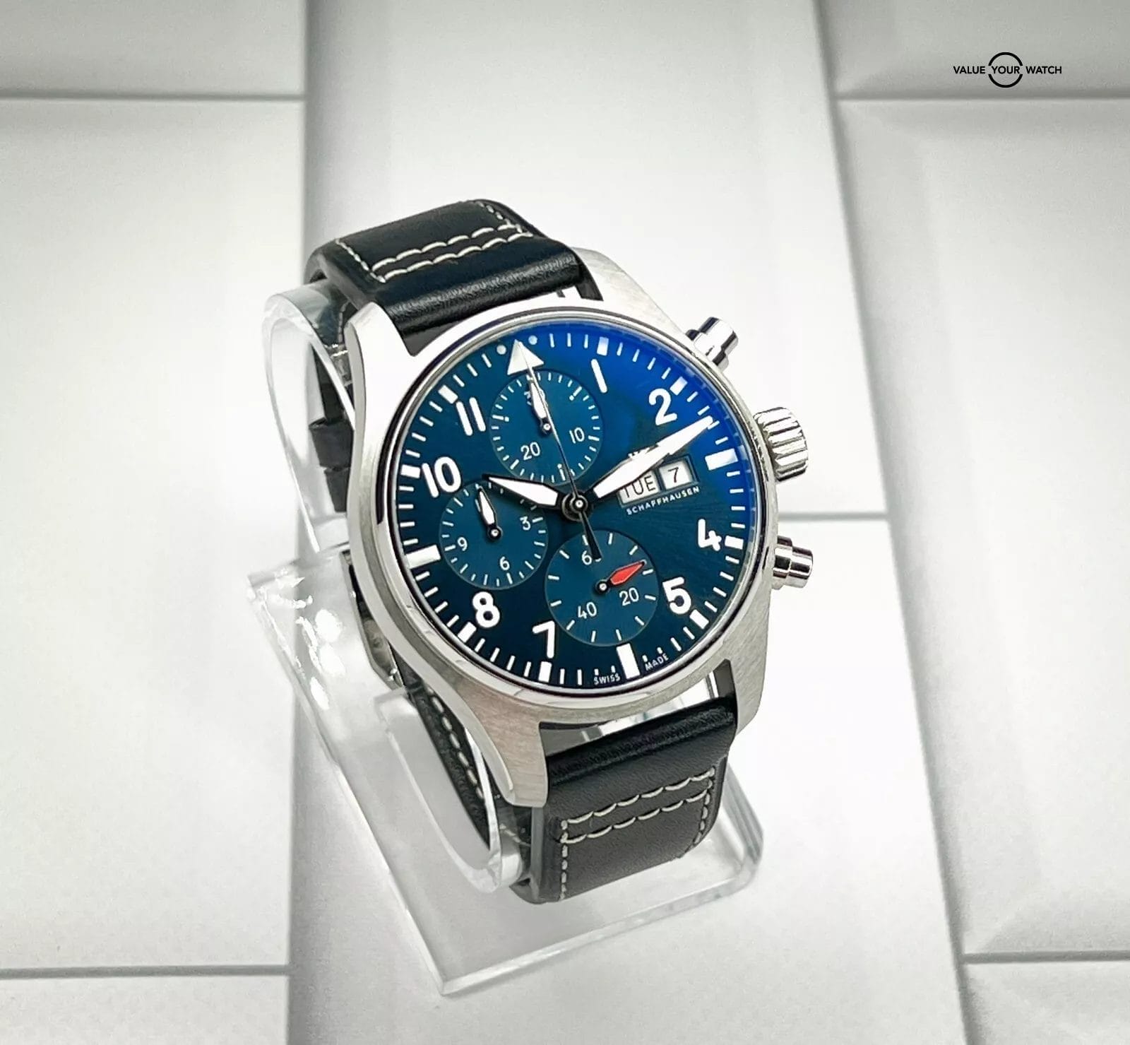 IWC Pilot's Blue Dial Chronograph Men's Watch Box and Papers - IW388101 - Image 7