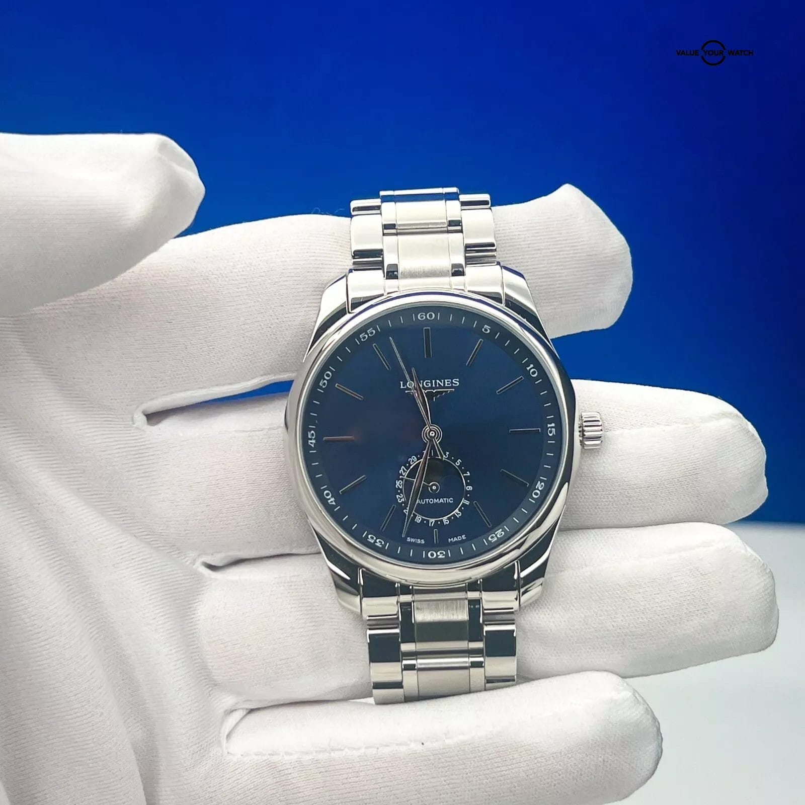 Longines Master Moonphase Sunray Blue Men's Watch 40mm L2.909.4.92.6 - Image 2