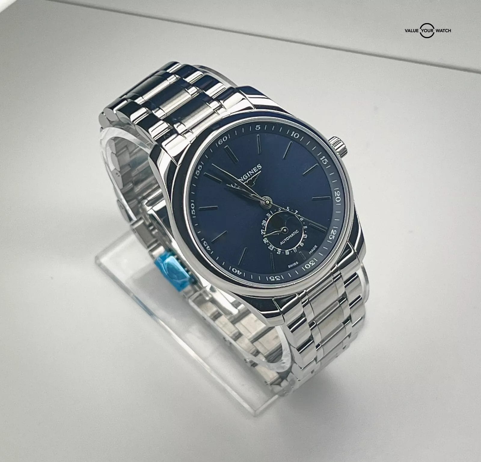 Longines Master Moonphase Sunray Blue Men's Watch 40mm L2.909.4.92.6 - Image 5