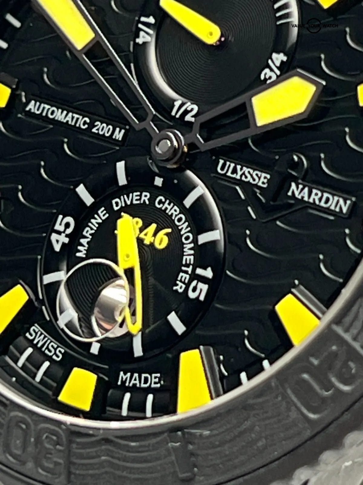 Ulysse Nardin Maxi Marine Diver Black Sea Yellow Rubber Clad Steel 45mm 263-92 - Image 7