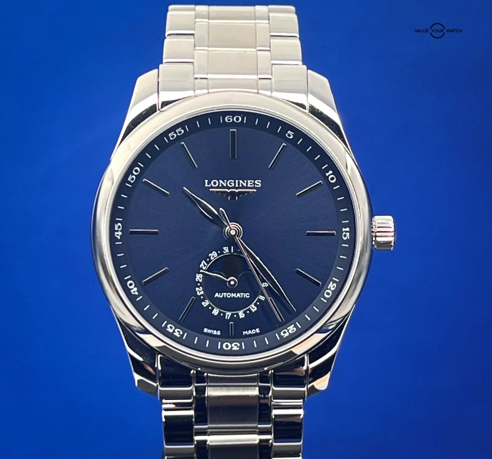 Longines Master Moonphase Sunray Blue Men's Watch 40mm L2.909.4.92.6