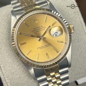Rolex Datejust 36 16233 18K Yellow Gold & Stainless Steel Champagne Dial!