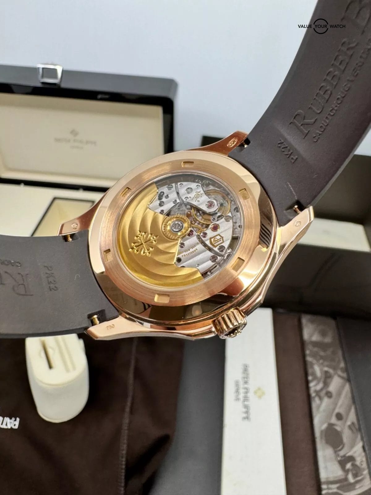 2013 Top Condition BOX PAPERS 5167R Patek Philippe Aquanaut Rose Gold Brown 40mm - Image 4