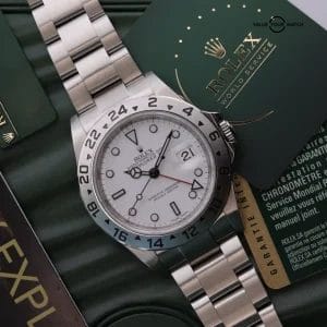 2012 Rolex Explorer II 16570 Polar Engraved Polar 3186 + 2024 Rolex Service Card