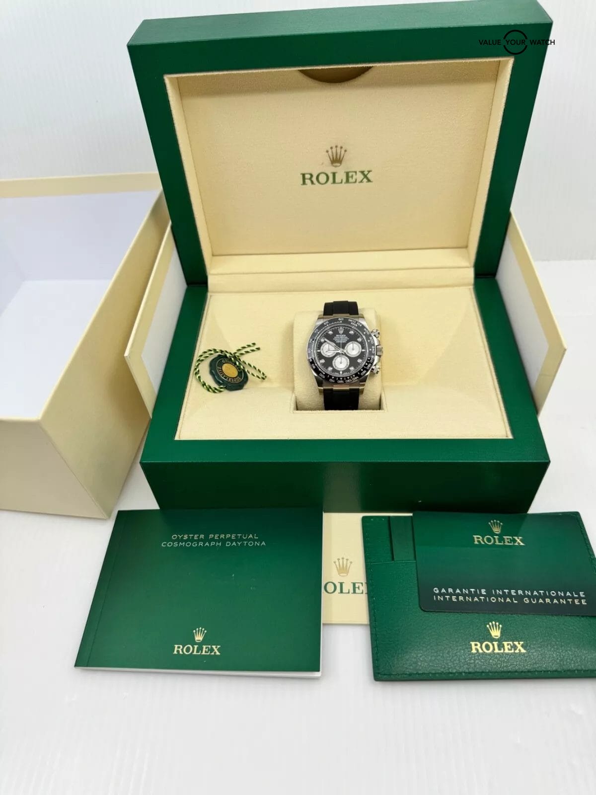 2023 White Gold Rolex Daytona 40MM Black Diamond Dial Oysterflex 126519LN - Image 4