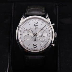 Bell & Ross BR126 Vintage Officer Chrono 41mm Automatic Watch BRG126-WH-ST/SCR