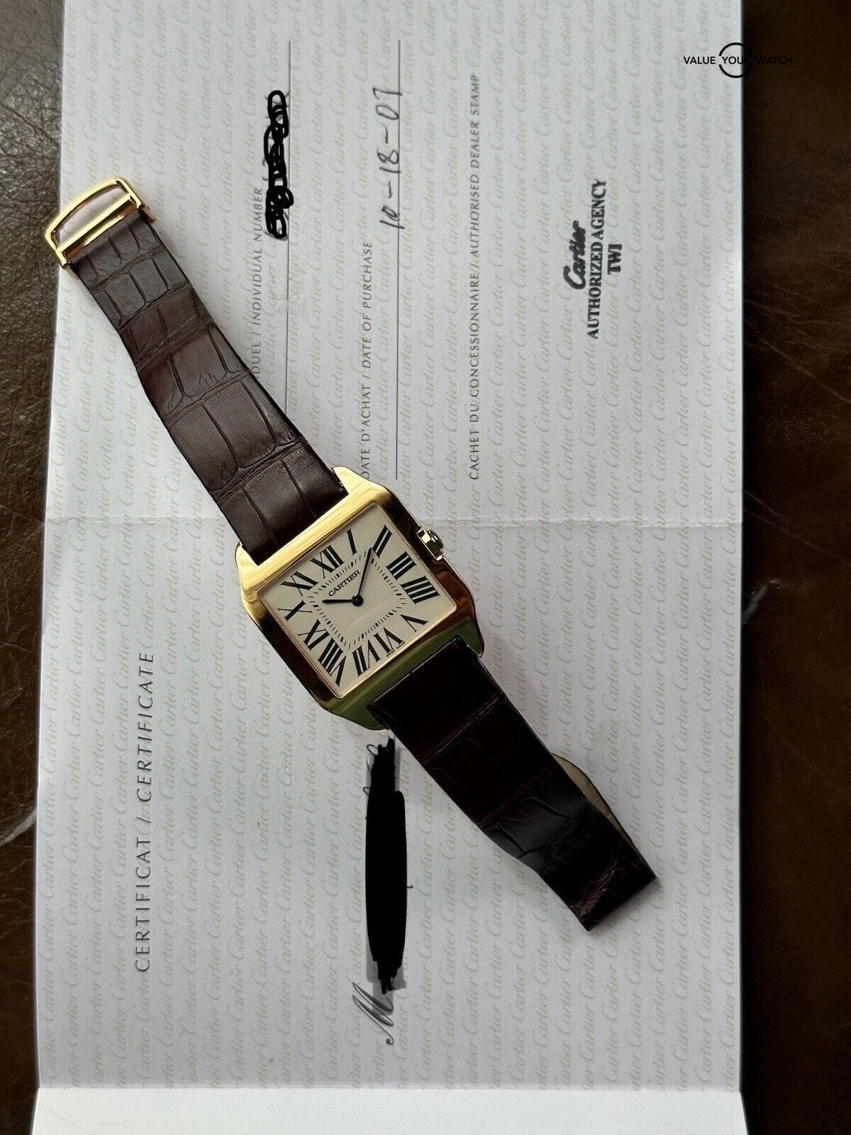 Cartier Santos Dumont 2649 Ultra Thin - 18K Yellow Gold - Mechanical Watch - Image 3