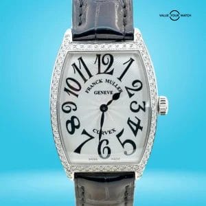 FRANCK MULLER Cintree Curvex Quartz Unisex Diamond Bezel Silver Dial BOX/PAPERS!
