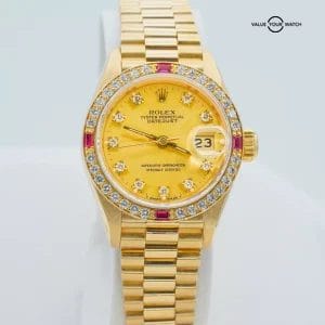 ROLEX Ladies Datejust President 69068 Diamond Dial and Diamond Ruby Bezel!