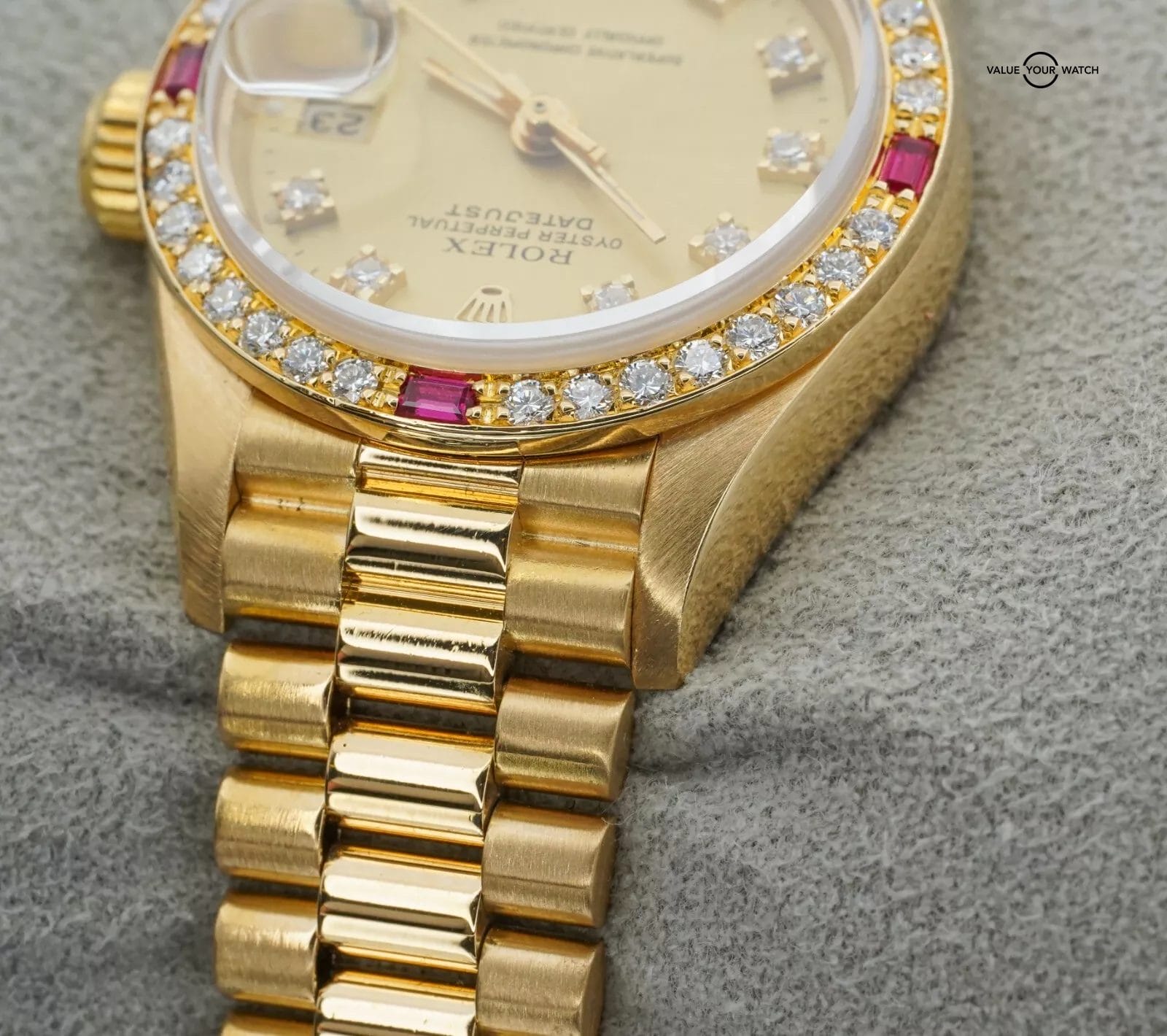ROLEX Ladies Datejust President 69068 Diamond Dial and Diamond Ruby Bezel! - Image 5