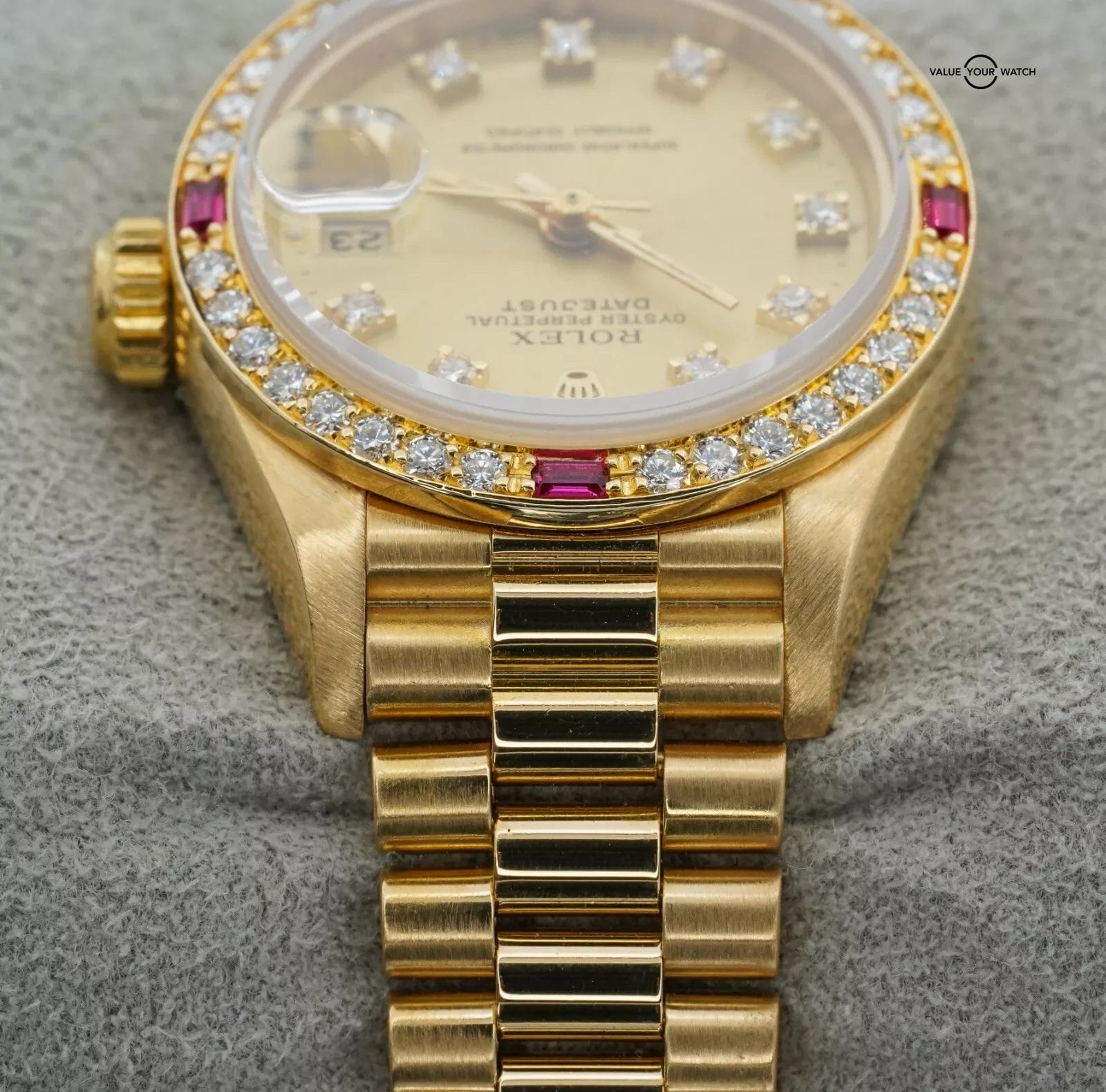 ROLEX Ladies Datejust President 69068 Diamond Dial and Diamond Ruby Bezel! - Image 11
