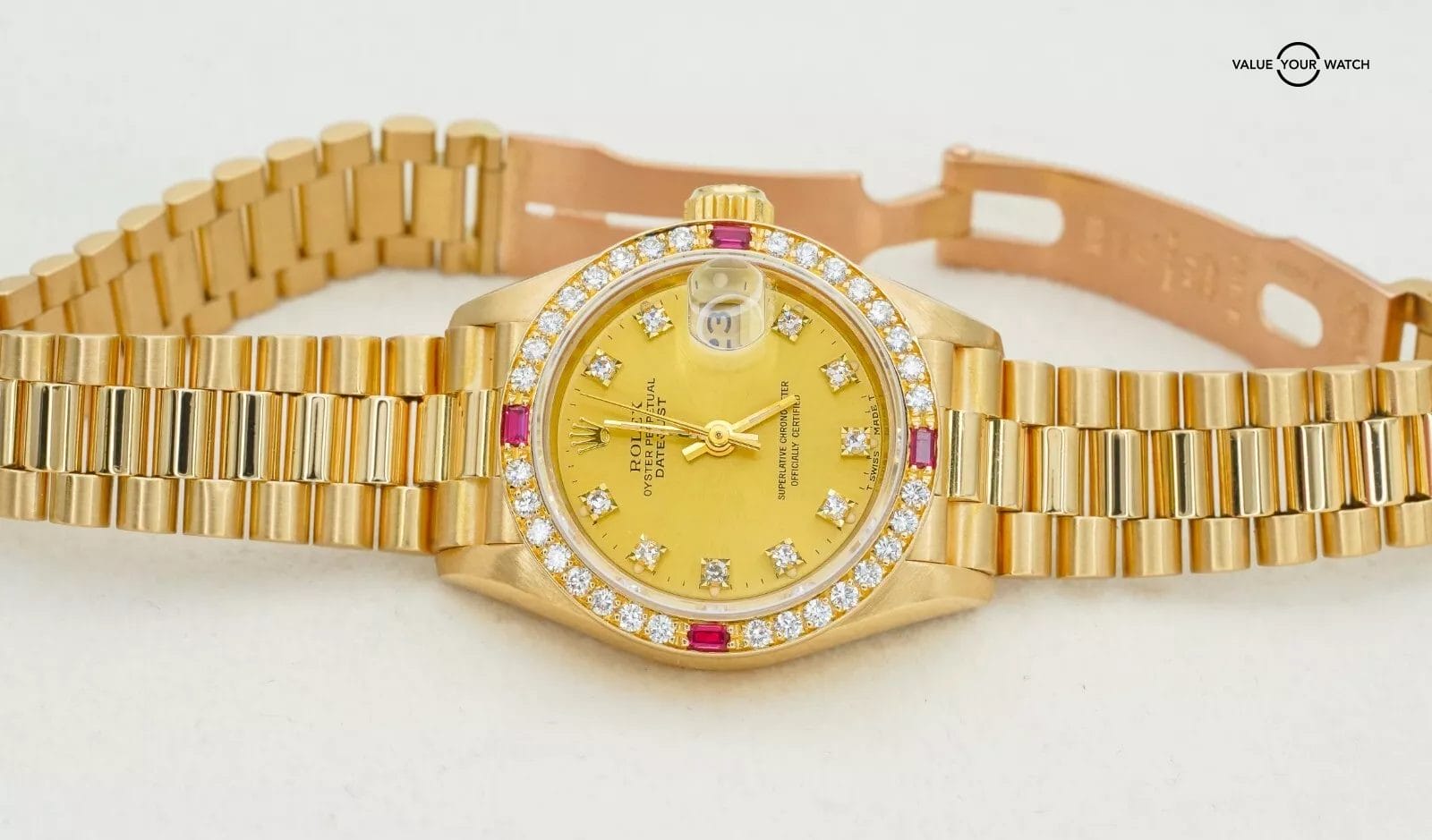 ROLEX Ladies Datejust President 69068 Diamond Dial and Diamond Ruby Bezel! - Image 13
