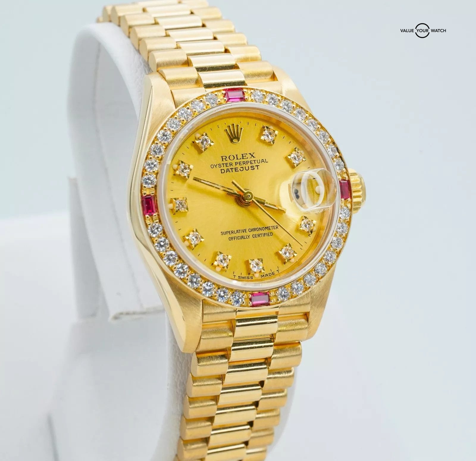 ROLEX Ladies Datejust President 69068 Diamond Dial and Diamond Ruby Bezel! - Image 15