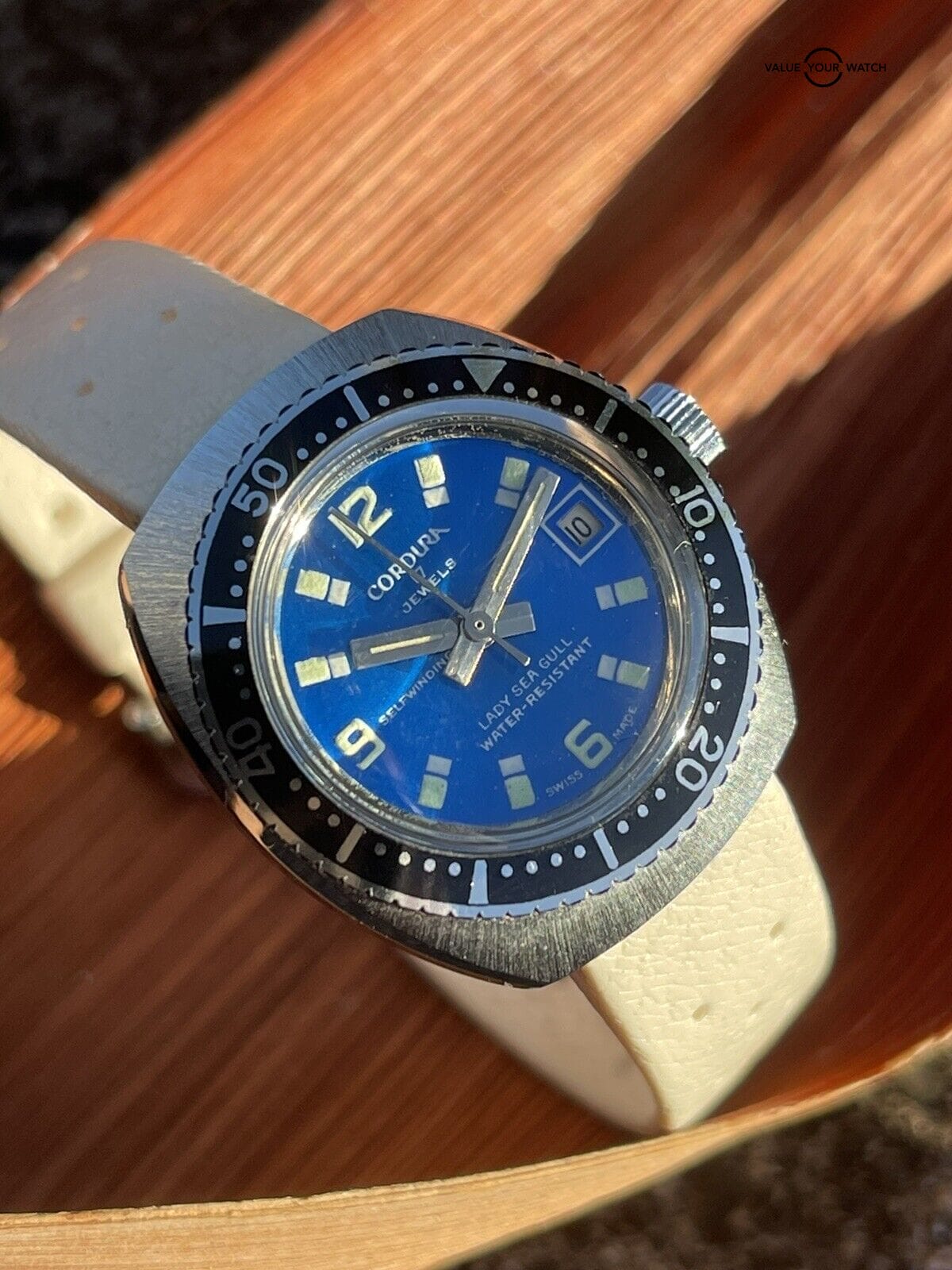 CORDURA Lady Sea Gull Diver Automatic Watch 17J Vintage SICURA WATCH Estate Sale