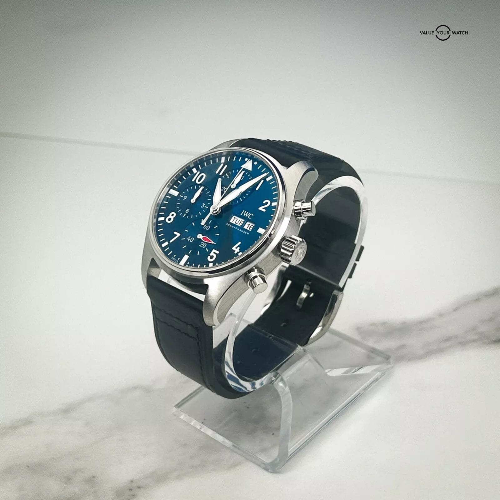 IWC Pilot's Watch Blue Dial Men's Chronograph w/Box and Papers IW388101 - Image 6