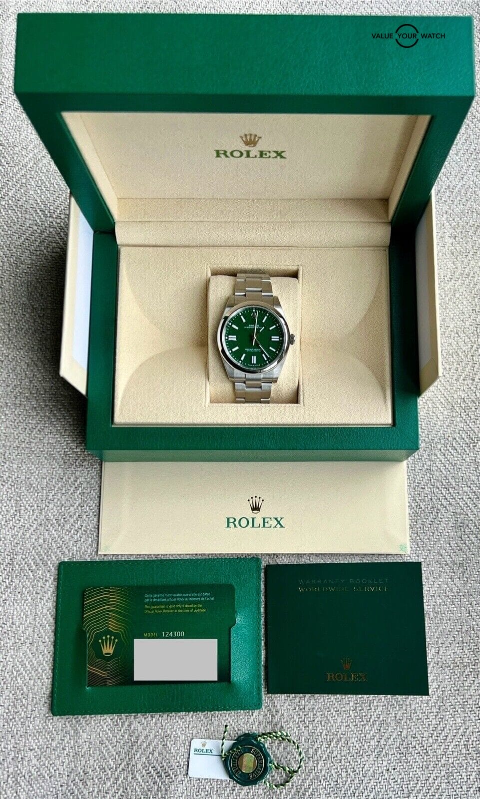 2024 Unworn Rolex Oyster Perpetual 124300 Green Dial Box And Papers - Image 10