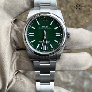 2024 Unworn Rolex Oyster Perpetual 124300 Green Dial Box And Papers