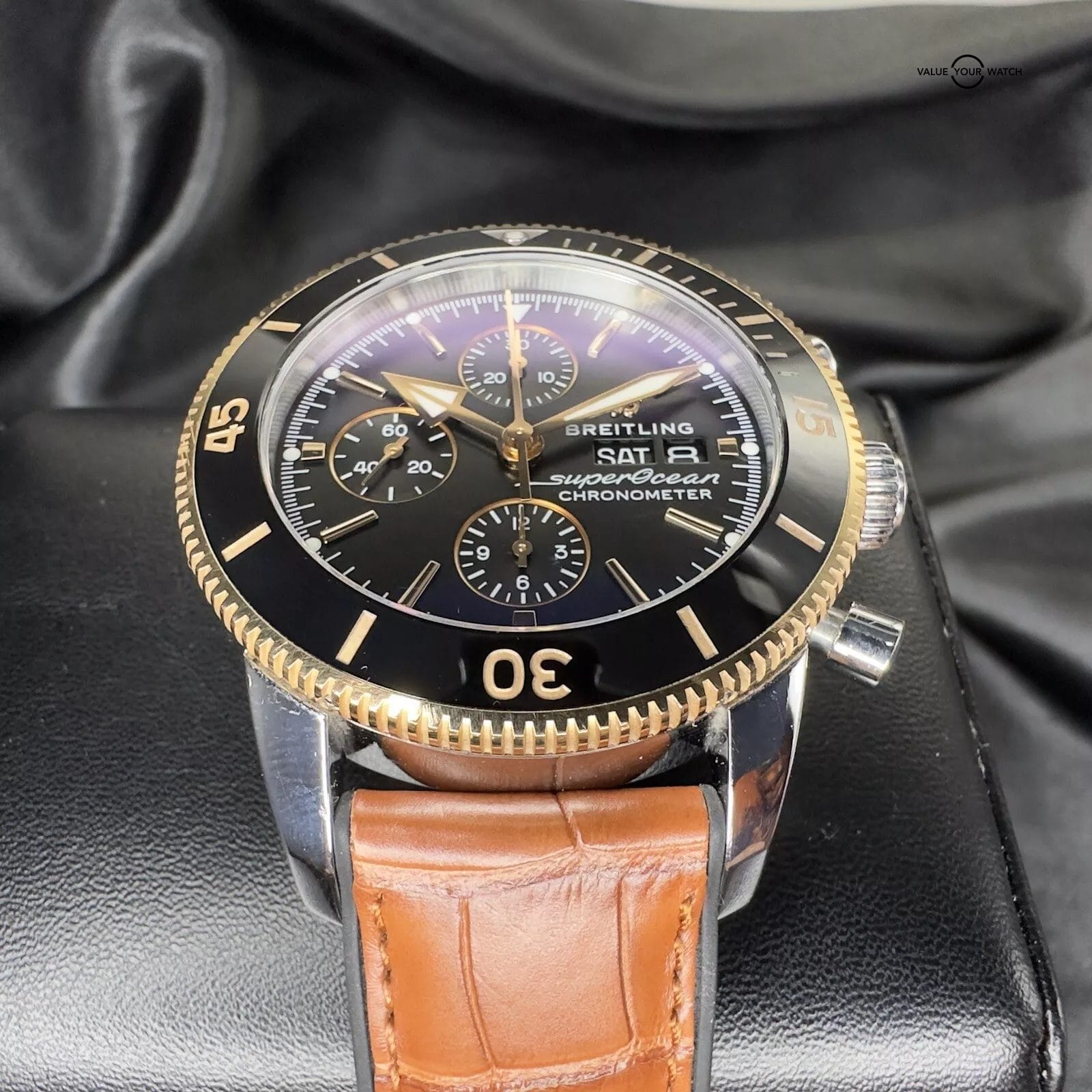 Breitling Superocean Heritage II 44mm Red Gold Chrono U13313 Full Set w 3 Straps - Image 7