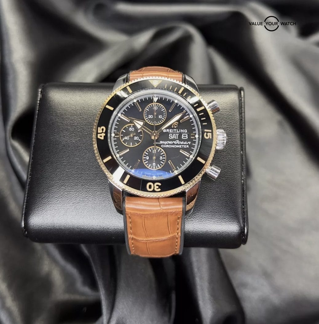 Breitling Superocean Heritage II 44mm Red Gold Chrono U13313 Full Set w 3 Straps