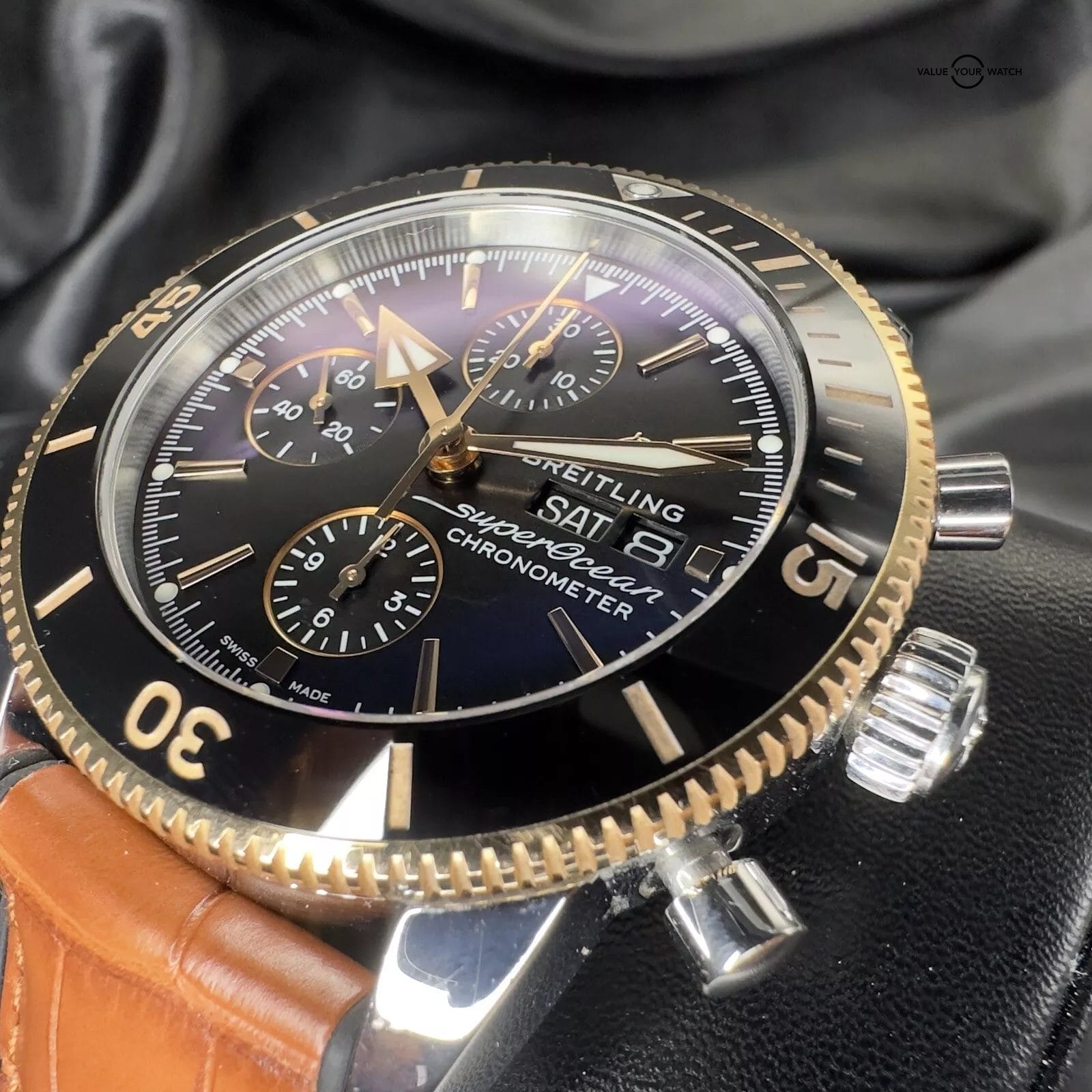 Breitling Superocean Heritage II 44mm Red Gold Chrono U13313 Full Set w 3 Straps - Image 12