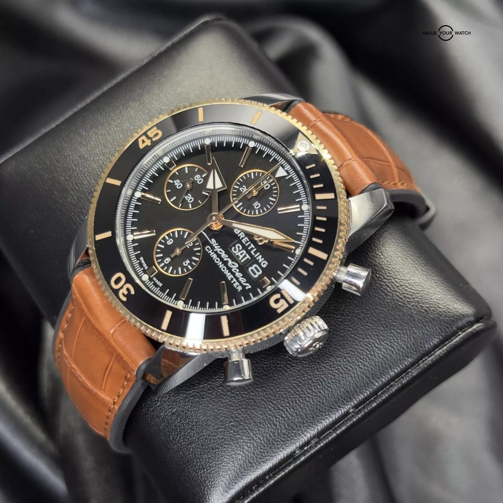 Breitling Superocean Heritage II 44mm Red Gold Chrono U13313 Full Set w 3 Straps - Image 13