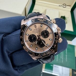 MINT Box Papers 2015 Pink Black Dial Rolex Daytona Ceramic Bezel Rose Gold