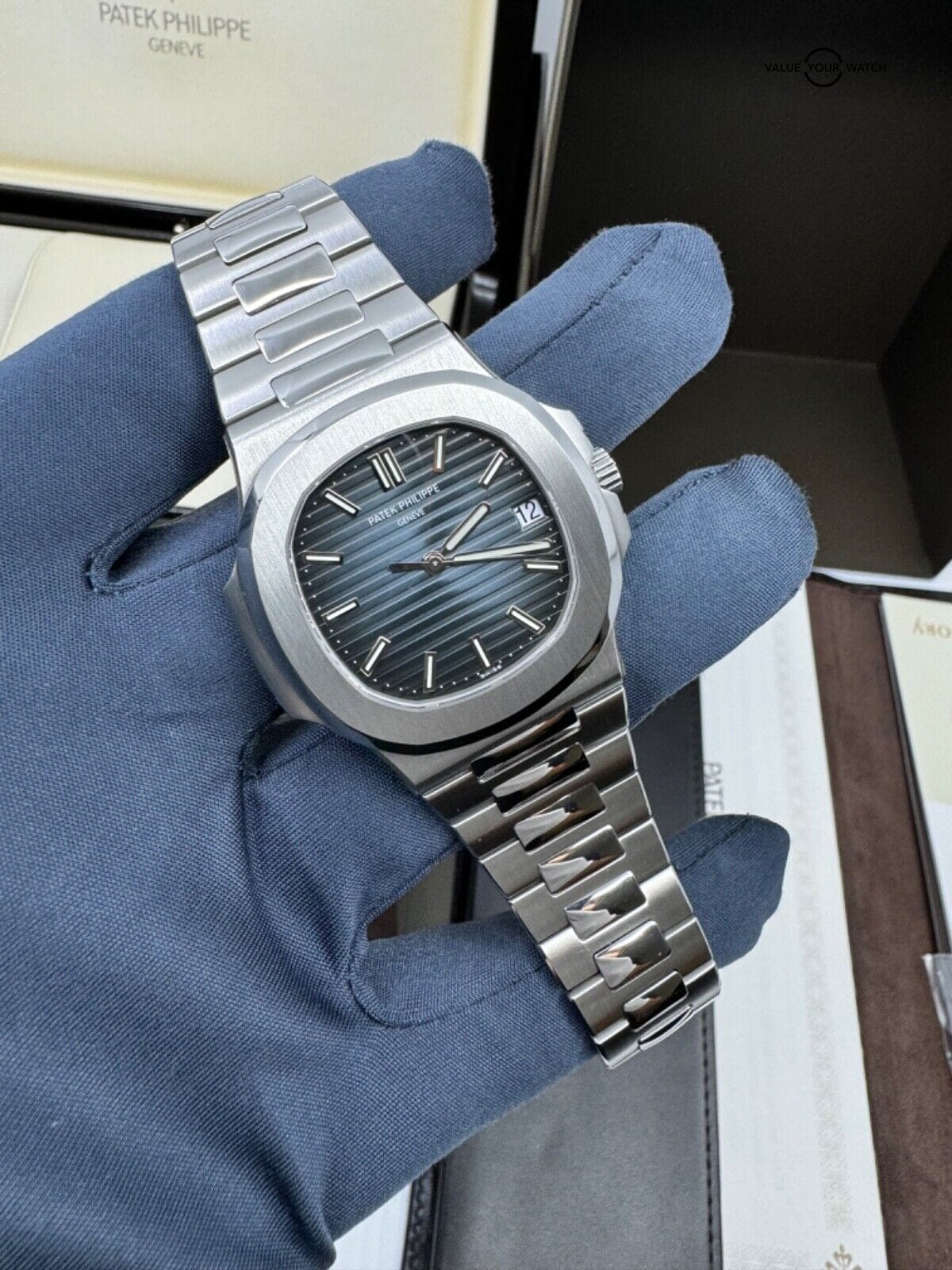 2018 Box Papers Blue Dial PATEK PHILIPPE Nautilus 5711/1A-010 40mm in Steel - Image 3