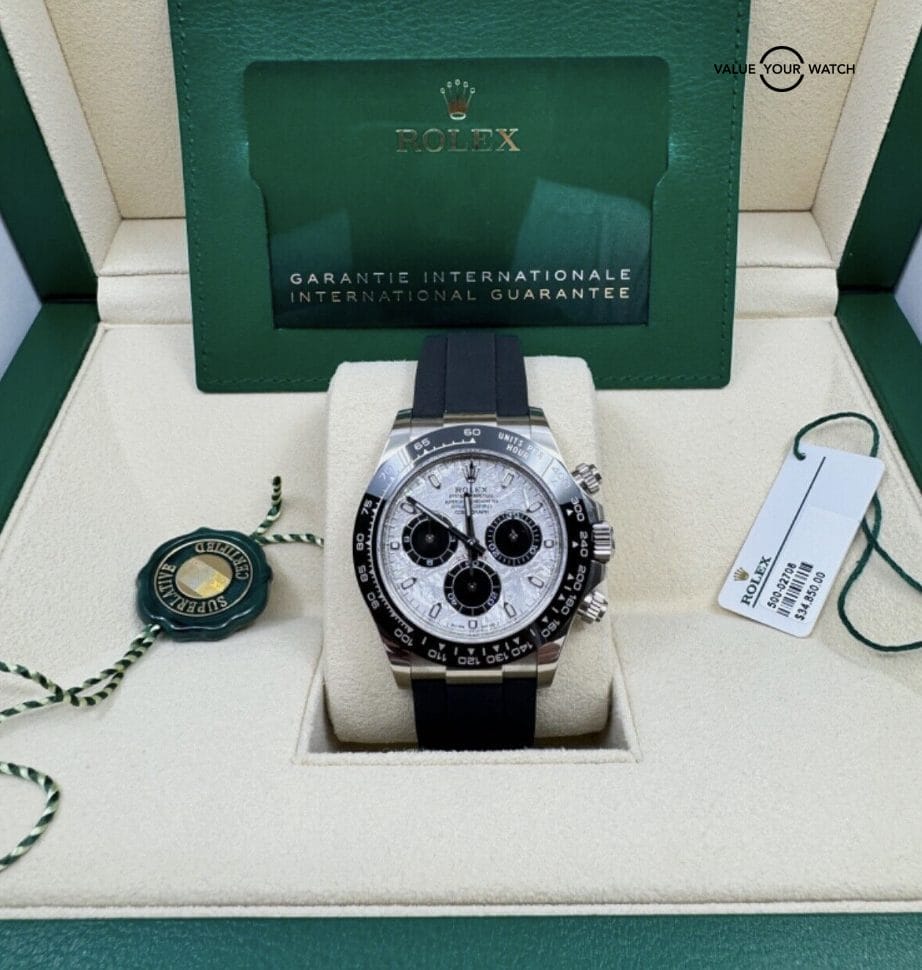 MINT White Tag 2022 Rolex Daytona 18K White Gold Meteorite Dial Ceramic Bezel - Image 5