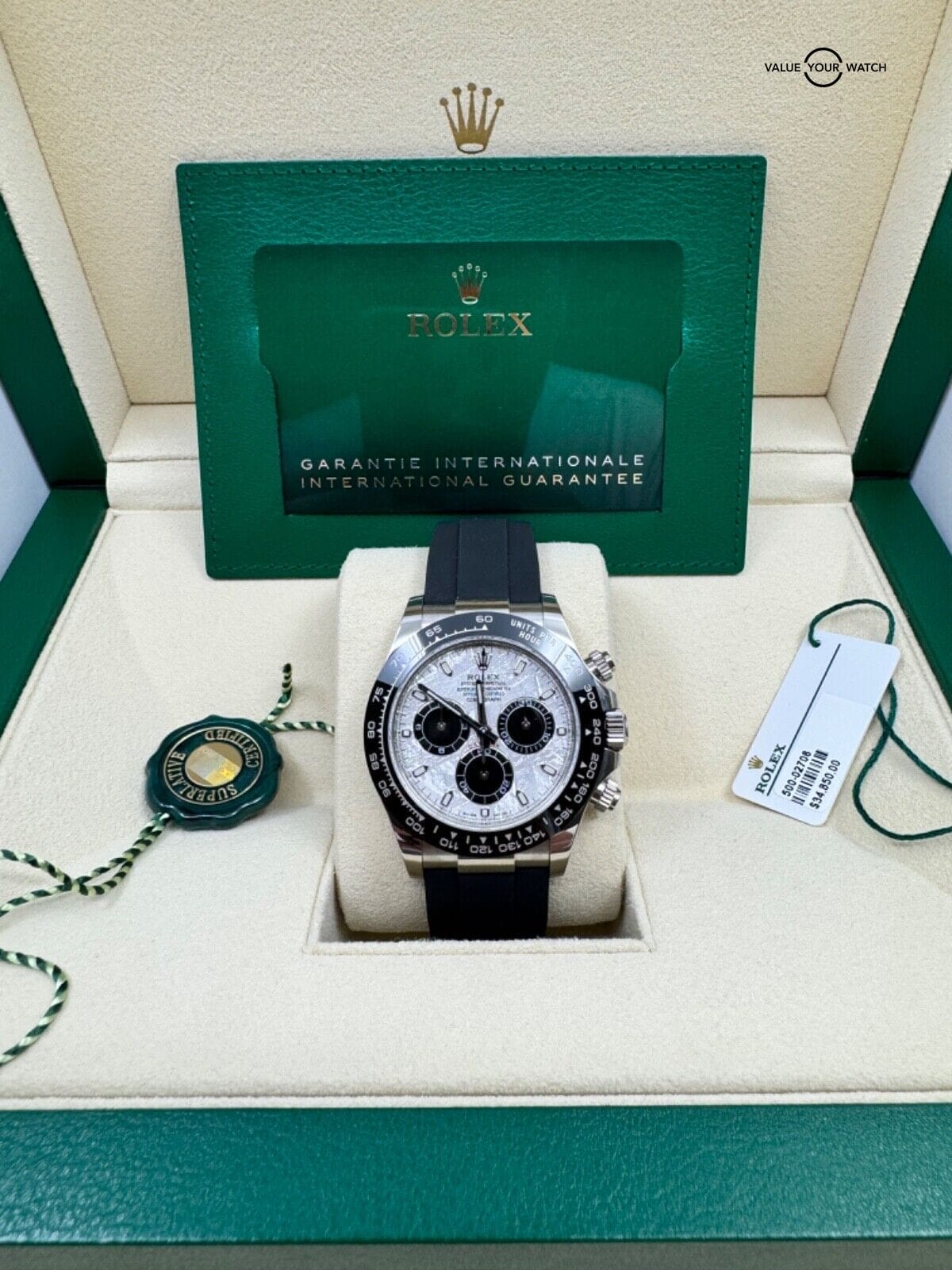 MINT White Tag 2022 Rolex Daytona 18K White Gold Meteorite Dial Ceramic Bezel - Image 6