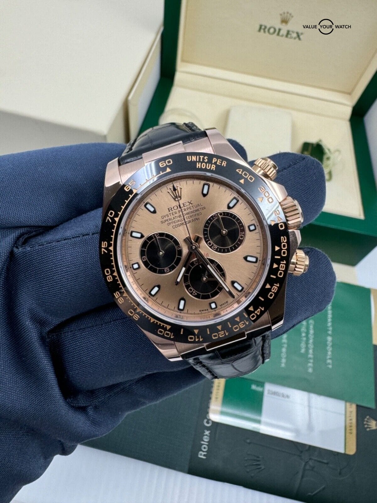 MINT Box Papers 2015 Pink Black Dial Rolex Daytona Ceramic Bezel Rose Gold - Image 2