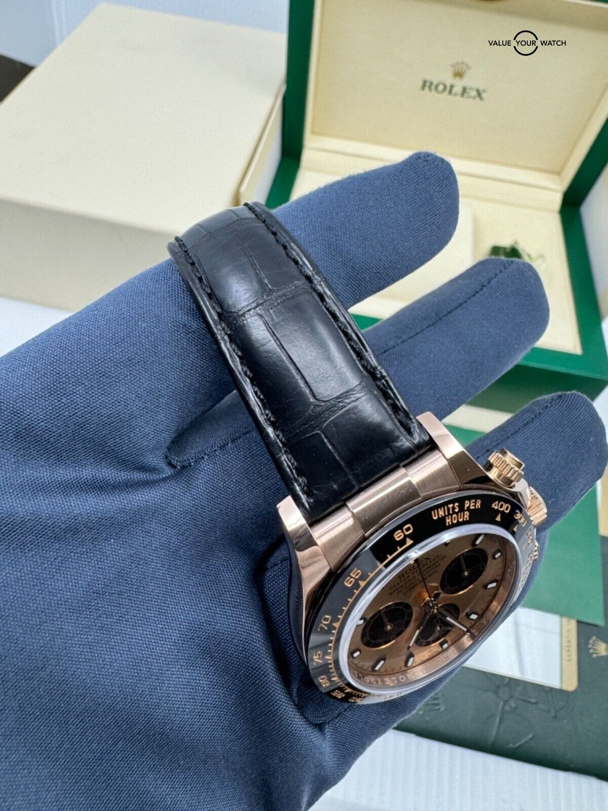 MINT Box Papers 2015 Pink Black Dial Rolex Daytona Ceramic Bezel Rose Gold - Image 5