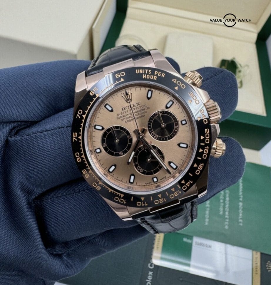 MINT Box Papers 2015 Pink Black Dial Rolex Daytona Ceramic Bezel Rose Gold - Image 8
