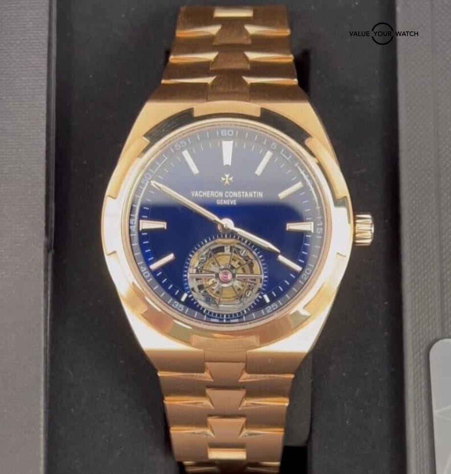 2022 Vacheron Constantin Complete Blue Dial Rose Gold Overseas Tourbillon - Image 3