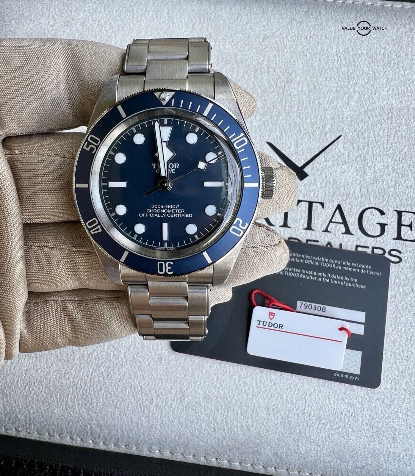 TUDOR 39mm Black Bay Blue Dial Men's Watch - M79030B 2021 Warranty Card - Image 2
