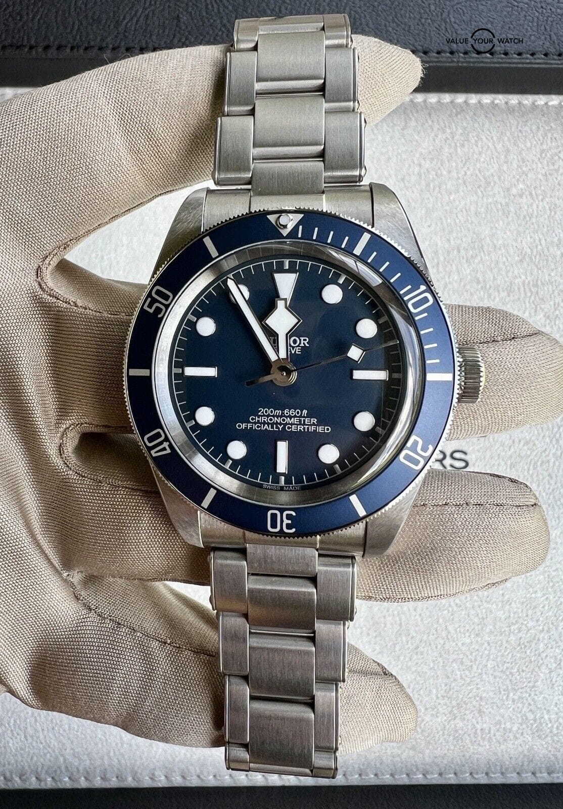 TUDOR 39mm Black Bay Blue Dial Men's Watch - M79030B 2021 Warranty Card