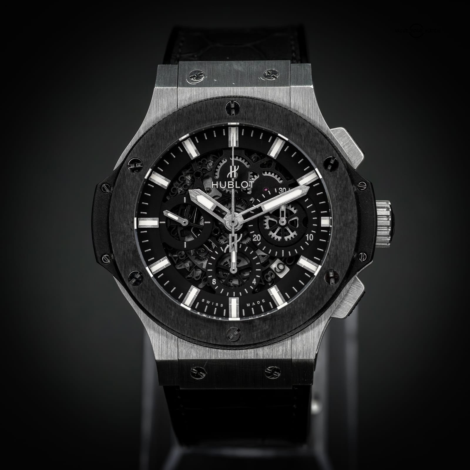 Hublot Big Bang Aero Bang 44mm Black Skeleton Dial Ceramic Bezel Full Set - Image 2