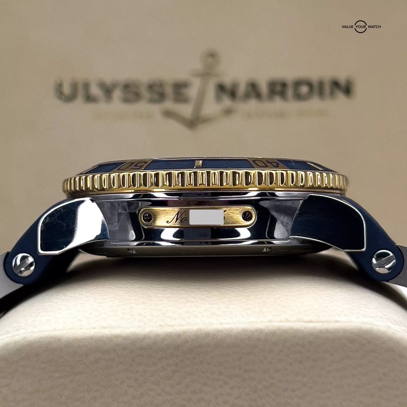 Ulysse Nardin Marine Diver 45mm Navy Blue and 18k Yellow Gold 265-90 - Image 8