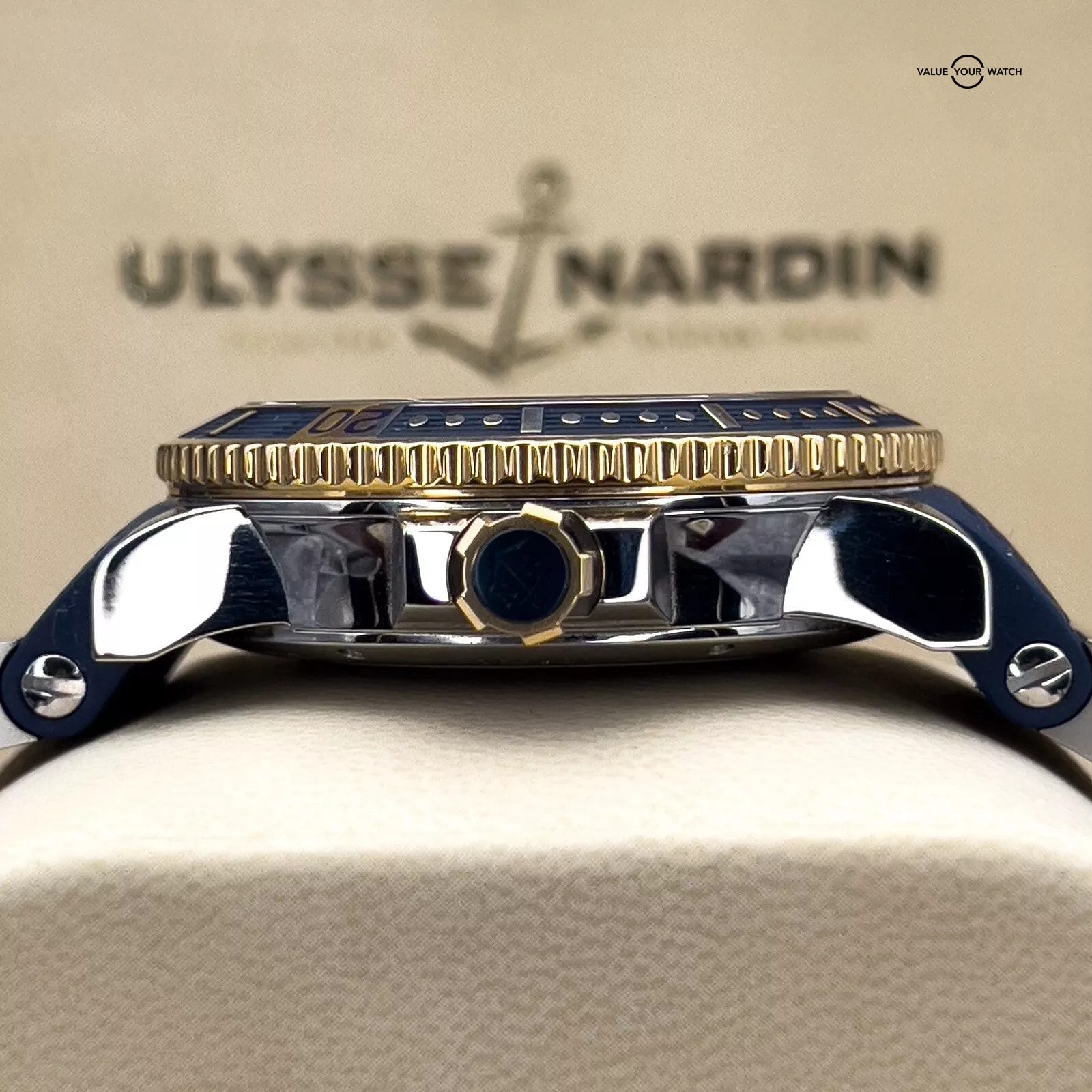 Ulysse Nardin Marine Diver 45mm Navy Blue and 18k Yellow Gold 265-90 - Image 9