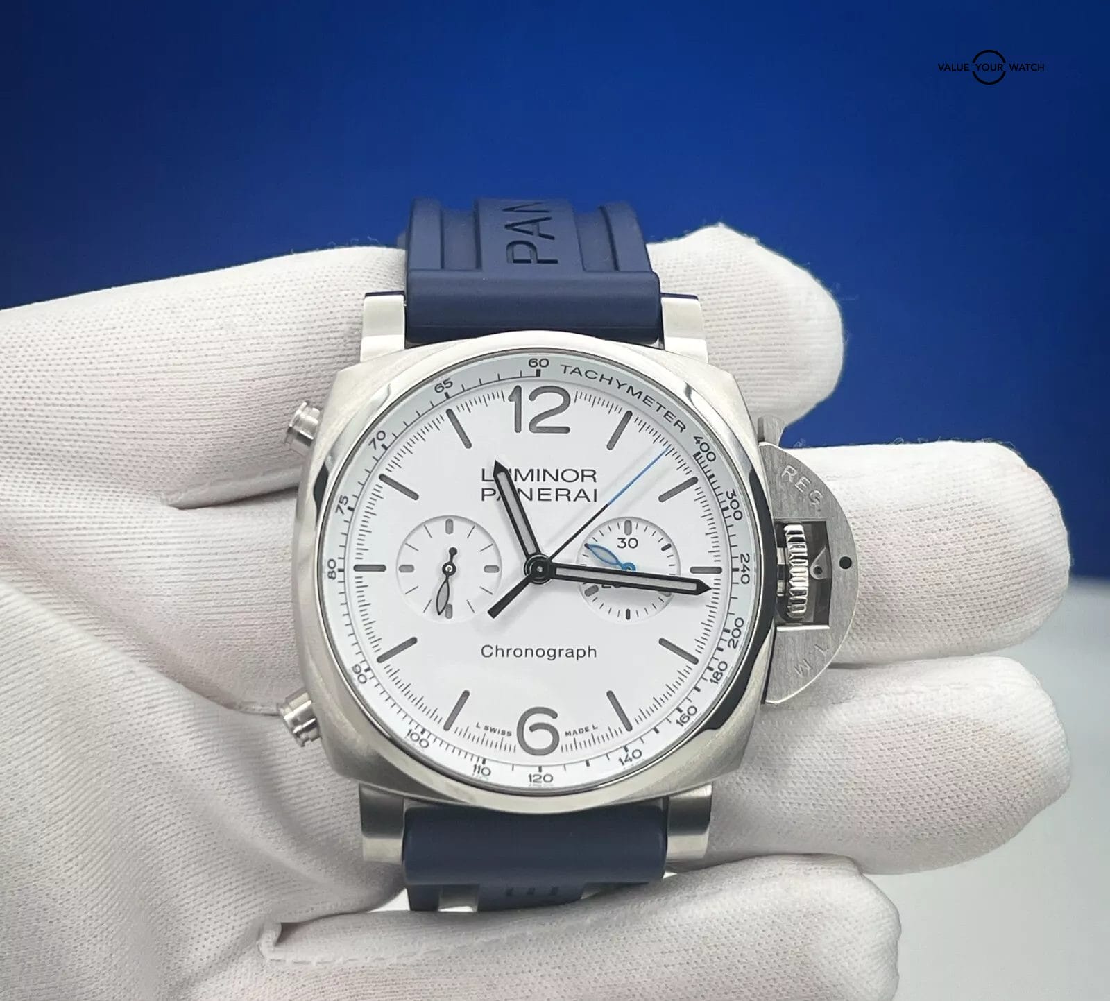 2022 Panerai Luminor Chronograph Limited Edition 44MM White Dial PAM01218 - Image 8