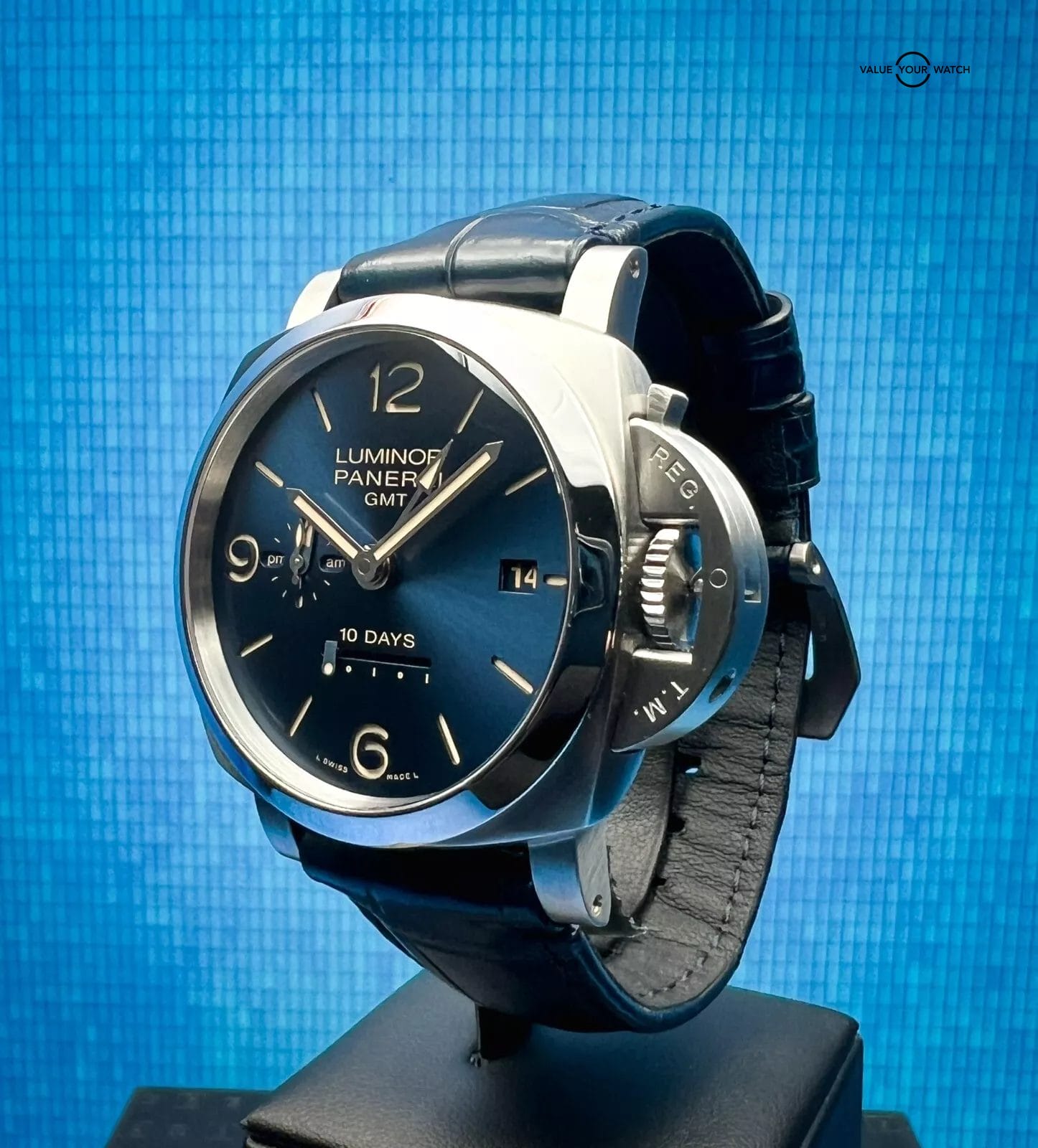 Panerai Luminor GMT 10 Days Blue Dial "Limited Edition" Men's Watch PAM00986 - Image 6
