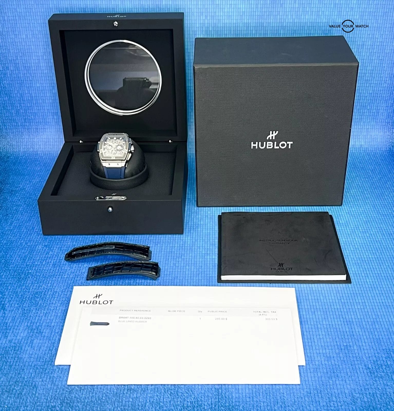 Hublot Spirit Of Big Bang Blue Titanium - Full Set w/ Extra Strap 641.NX.7170.LR - Image 2