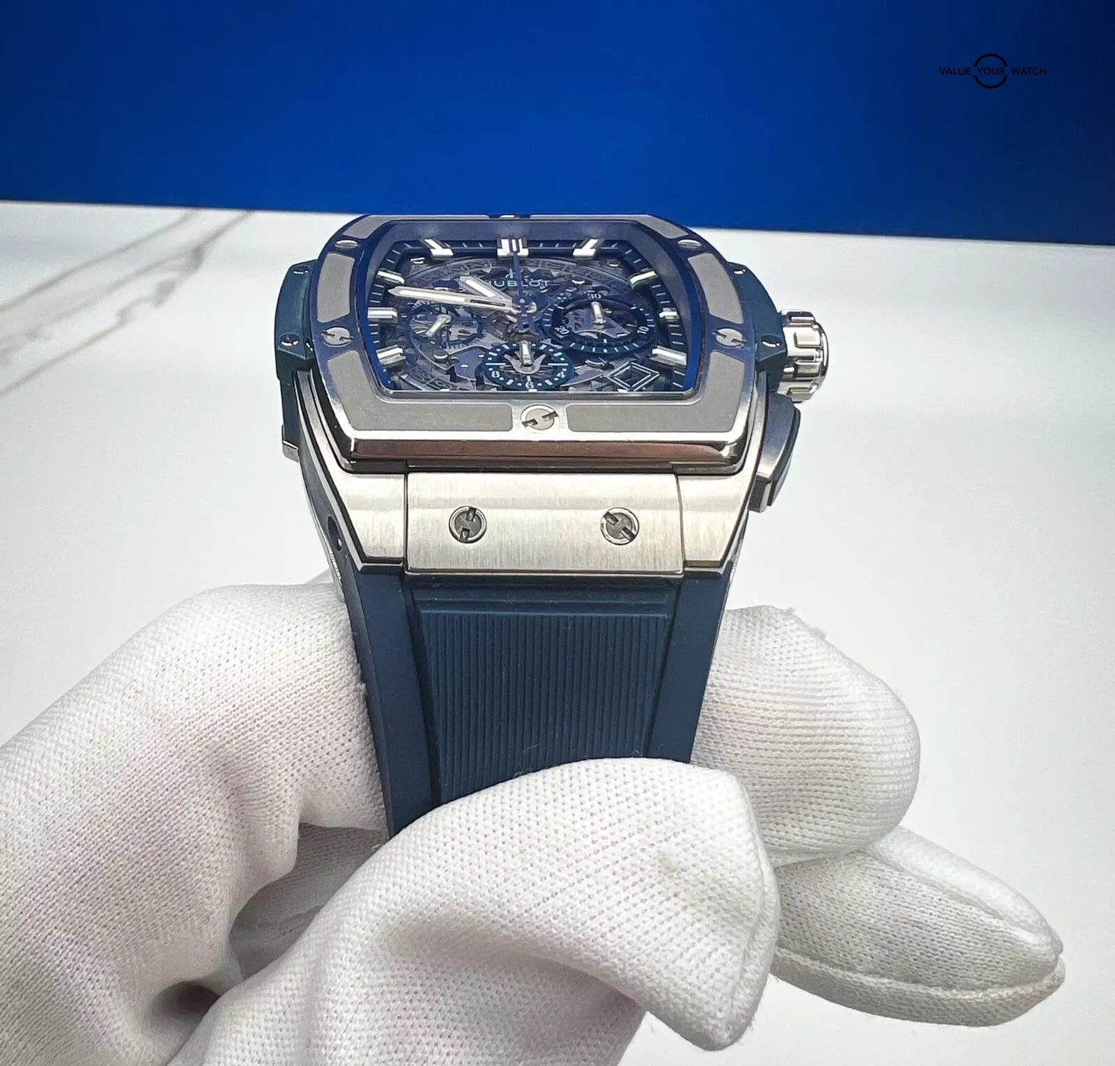 Hublot Spirit Of Big Bang Blue Titanium - Full Set w/ Extra Strap 641.NX.7170.LR - Image 8