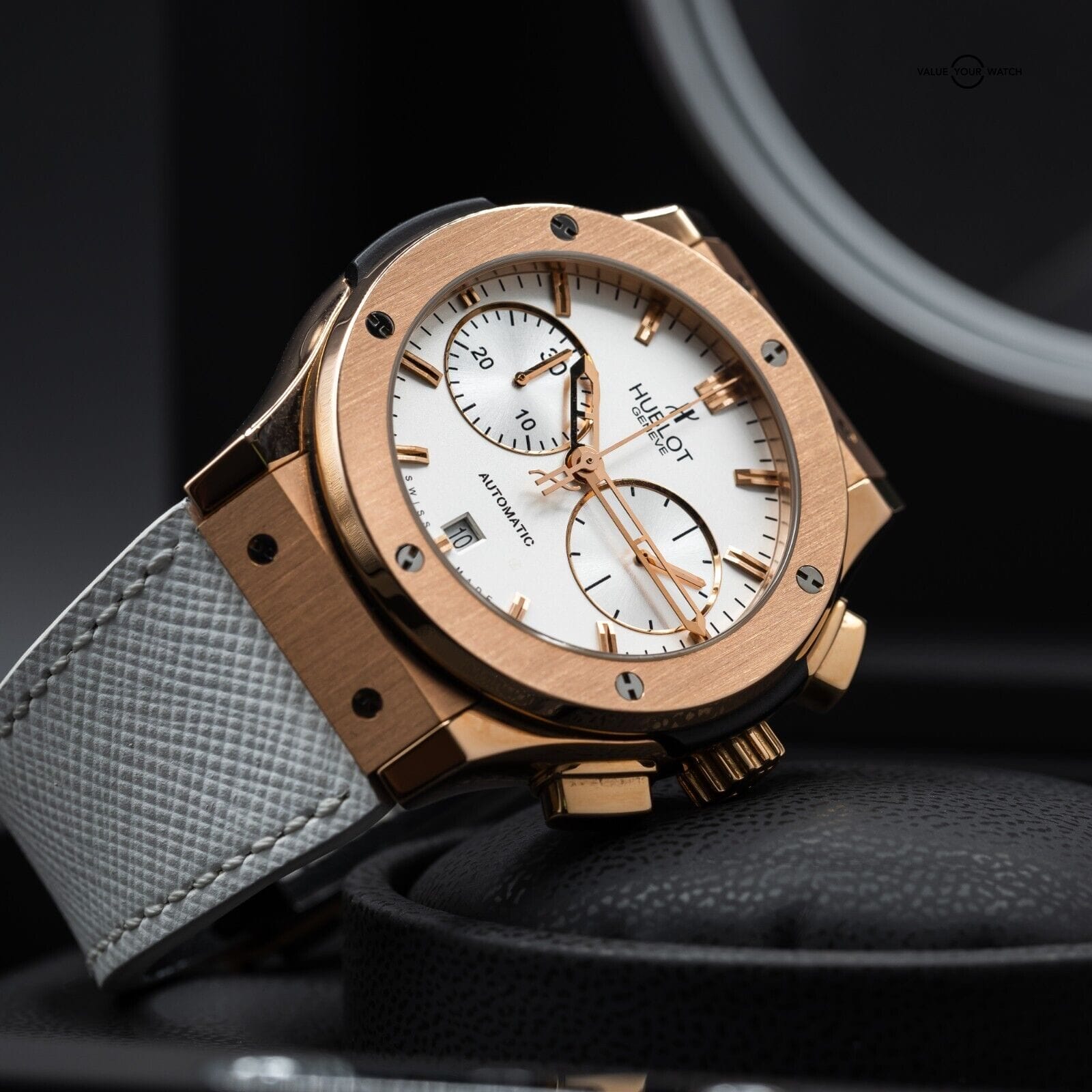 Hublot Classic Fusion White/Opaline in rose gold, 45mm full set w