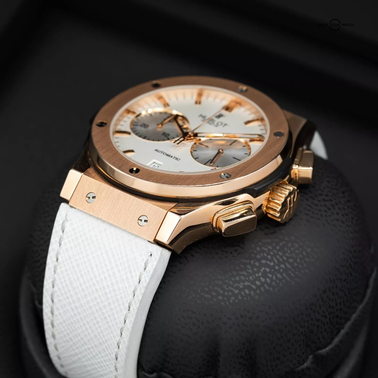 Hublot Classic Fusion White/Opaline in rose gold, 45mm full set w extra strap! - Image 14
